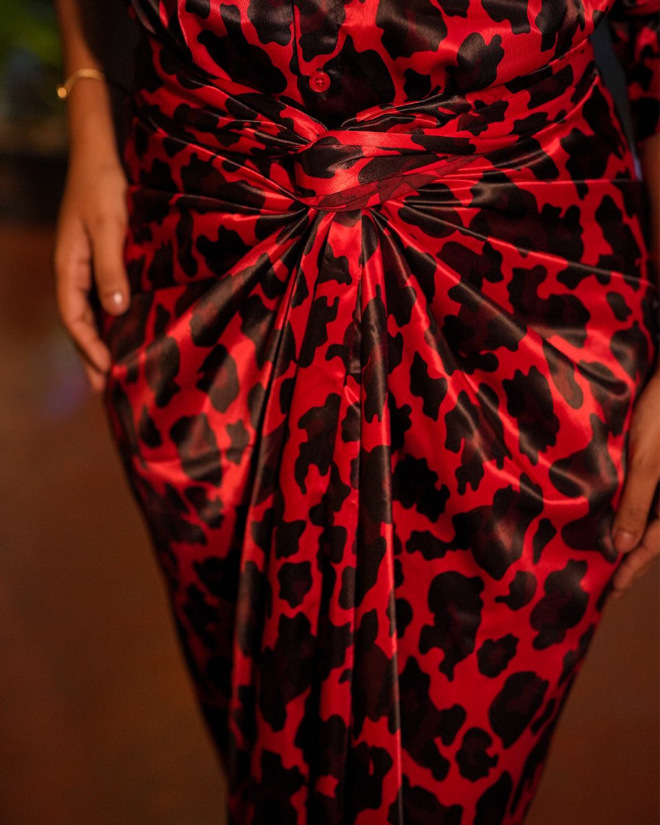 Red Leopard Wrap Skirt - Women Skirt | Mydesignation