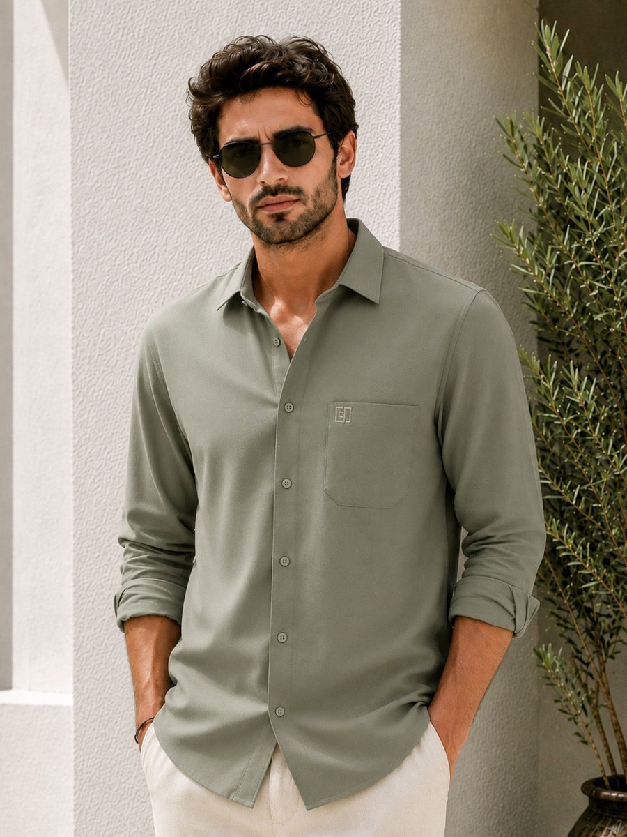 Sage Green Bamboo Full Sleeve Shirt - Shirt | MyDesignation