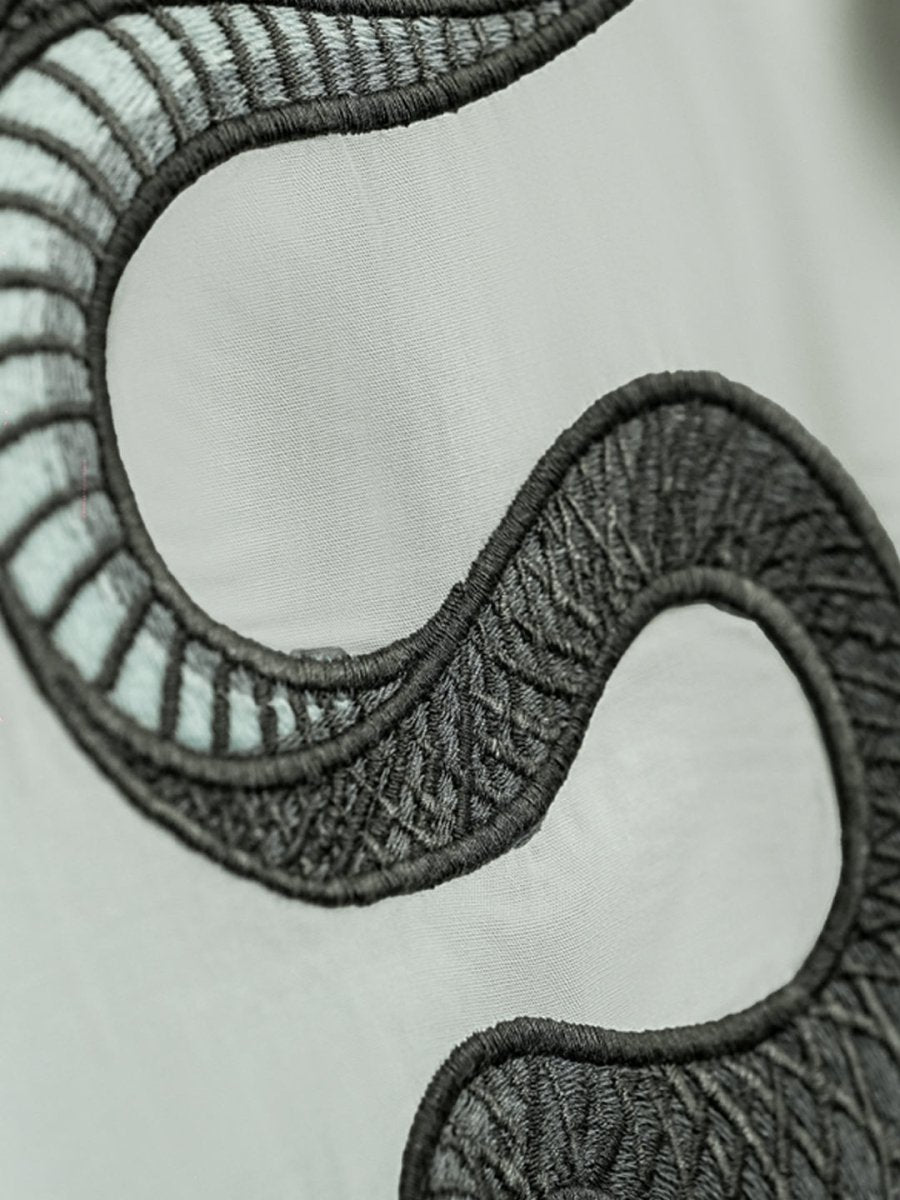 Silver Snake Embroidered - Men Shirt | Mydesignation