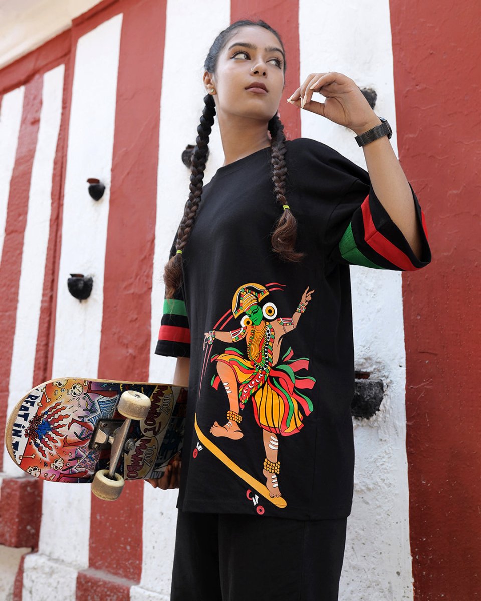 Skating Thullal - Women Oversized T-shirt | Mydesignation