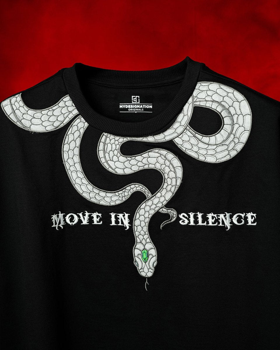 Snake Embroidered Oversized Tee - Women Oversized T-shirt | Mydesignation