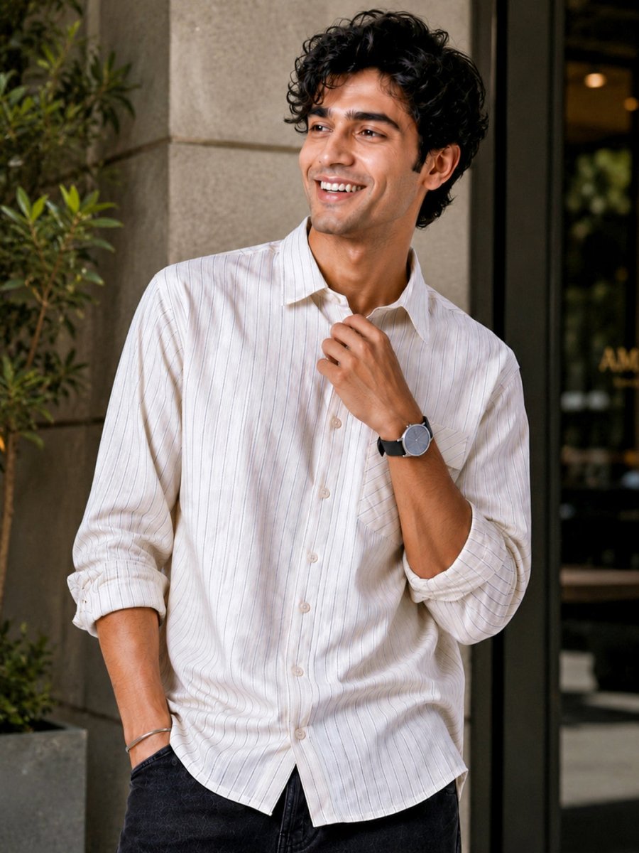 Striped: Classic White Shirt - Shirt | MyDesignation