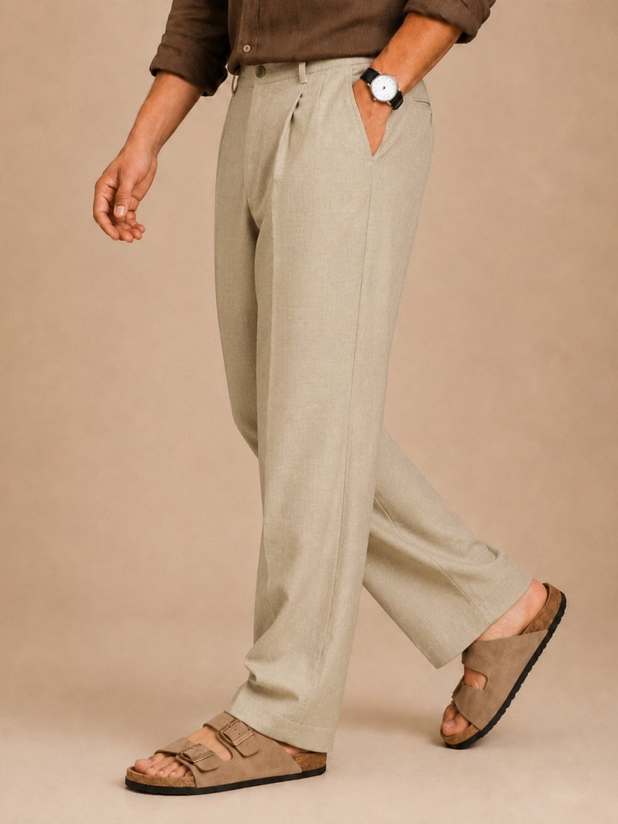 Tan Linen Pant - Pants | MyDesignation