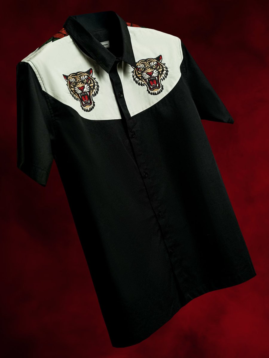 Tiger Embroidered - Men Shirt | Mydesignation