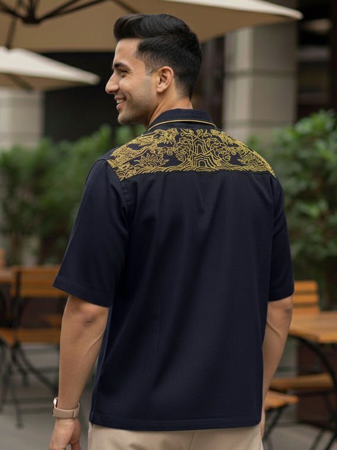 Trident Embroidered Shirt - Men Shirt | Mydesignation