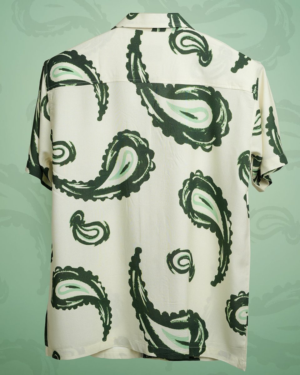 White Paisley - Men Shirt | Mydesignation