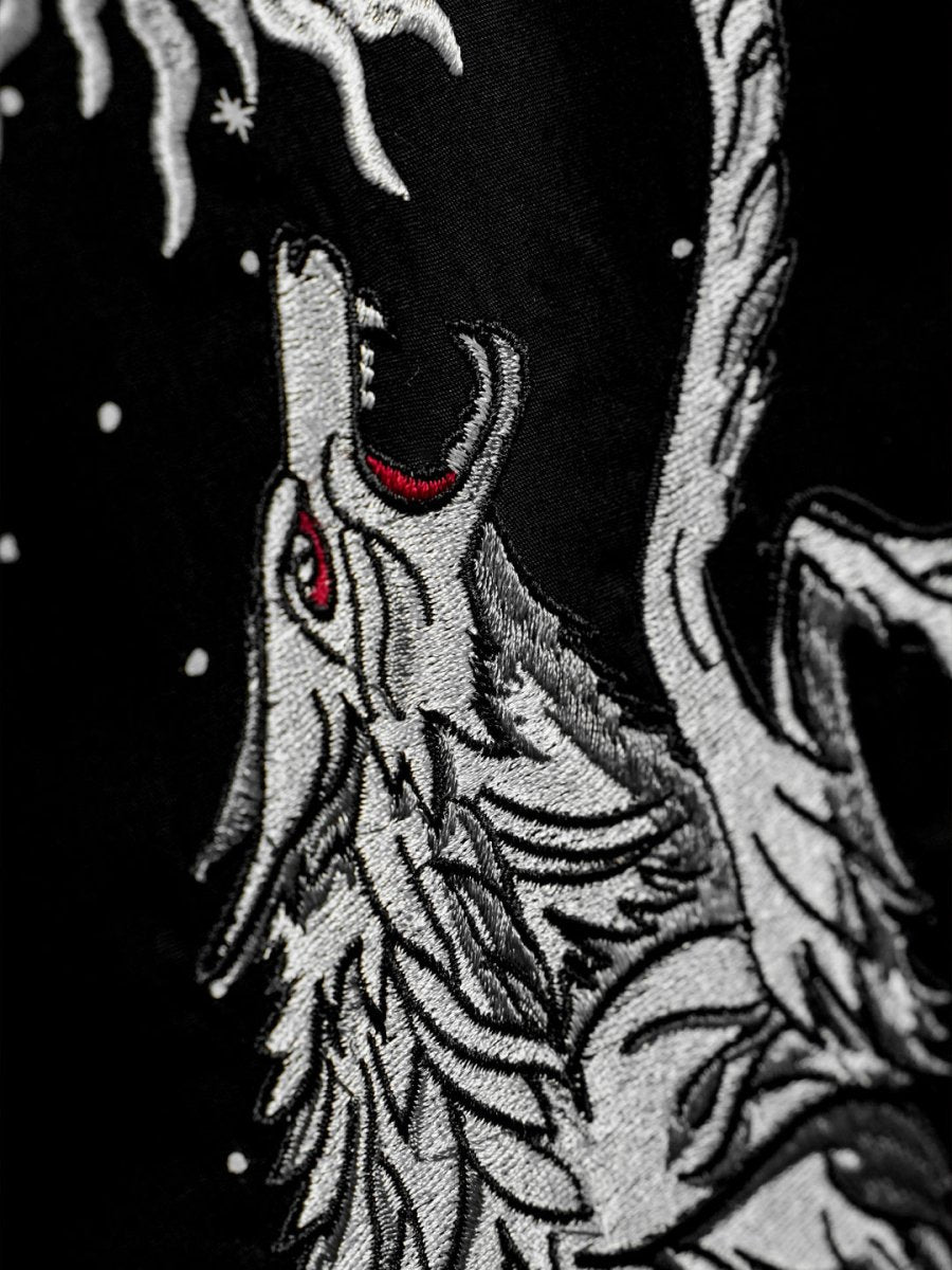 Wolf Embroidered - Men Shirt | Mydesignation