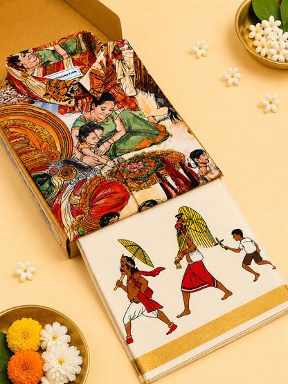 Onam Cultural Shirt and Mundu Box Combo