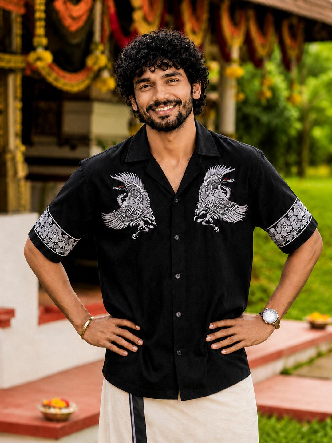 Crane Shirt and Mundu Box Combo