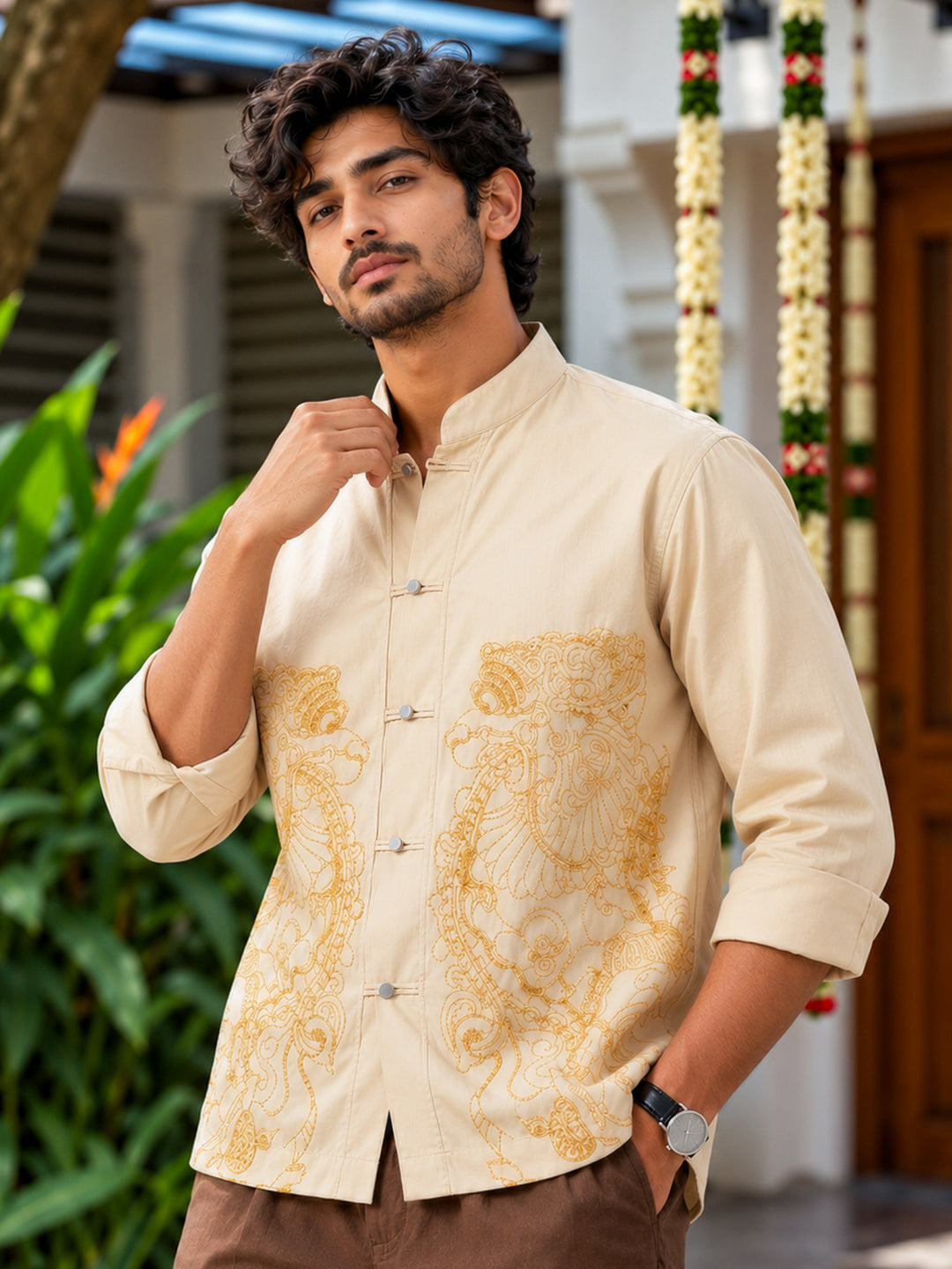 Simha Yali Embroidered