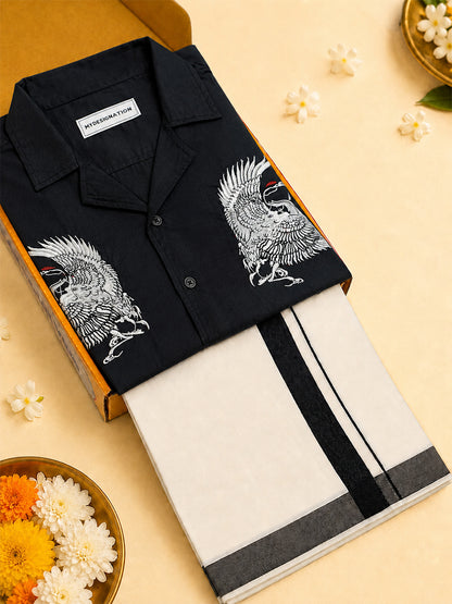 Crane Shirt and Mundu Box Combo