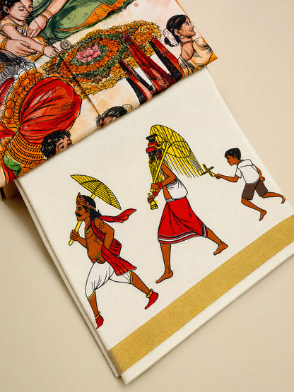 Onam Cultural Shirt and Mundu Box Combo