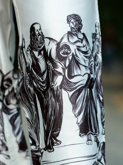 School of Athens Satin  Pants