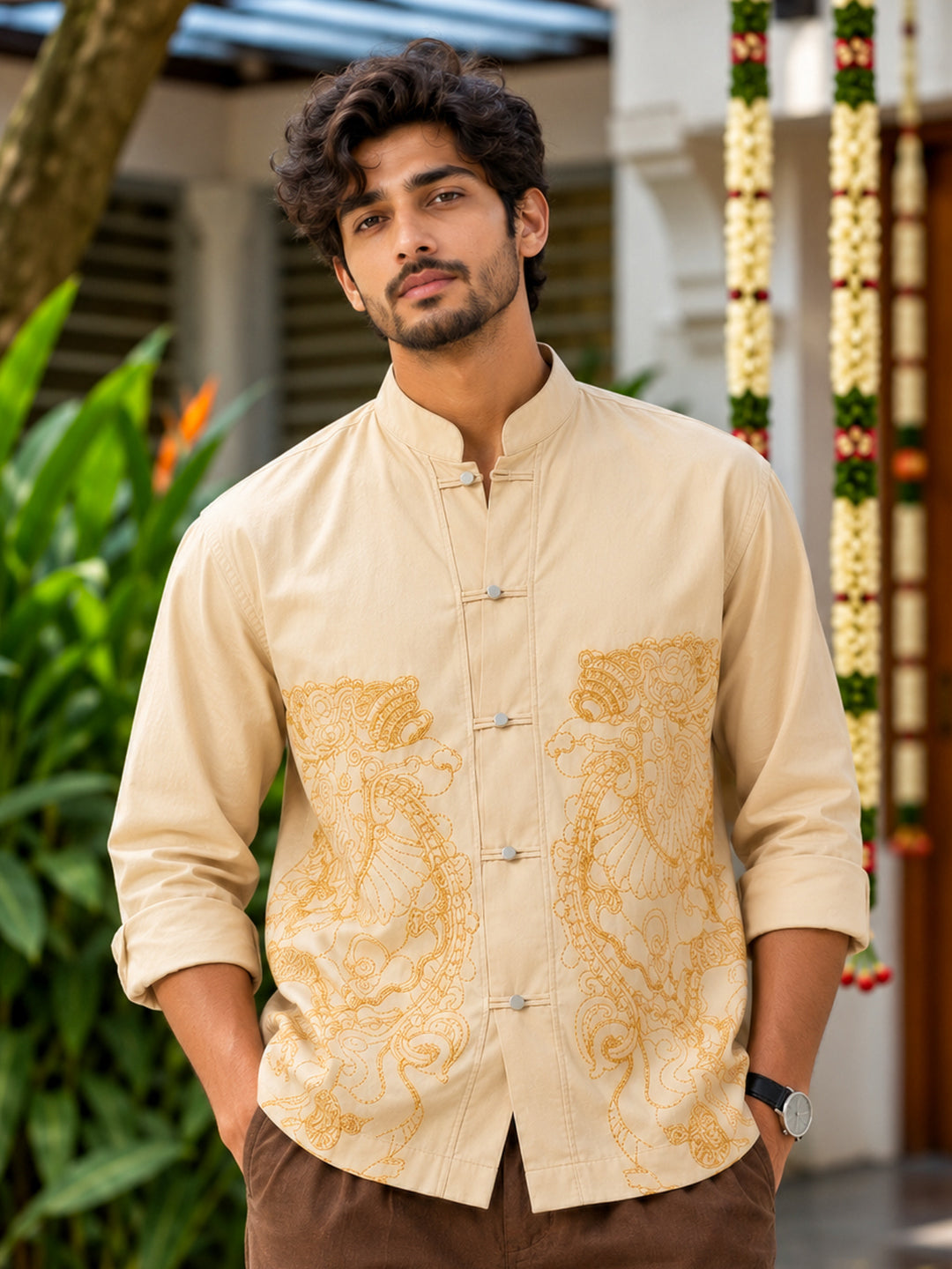 Simha Yali Embroidered