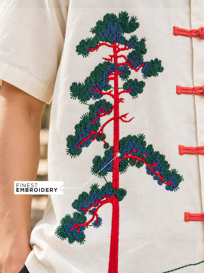 Shrine Landscape Embroidered
