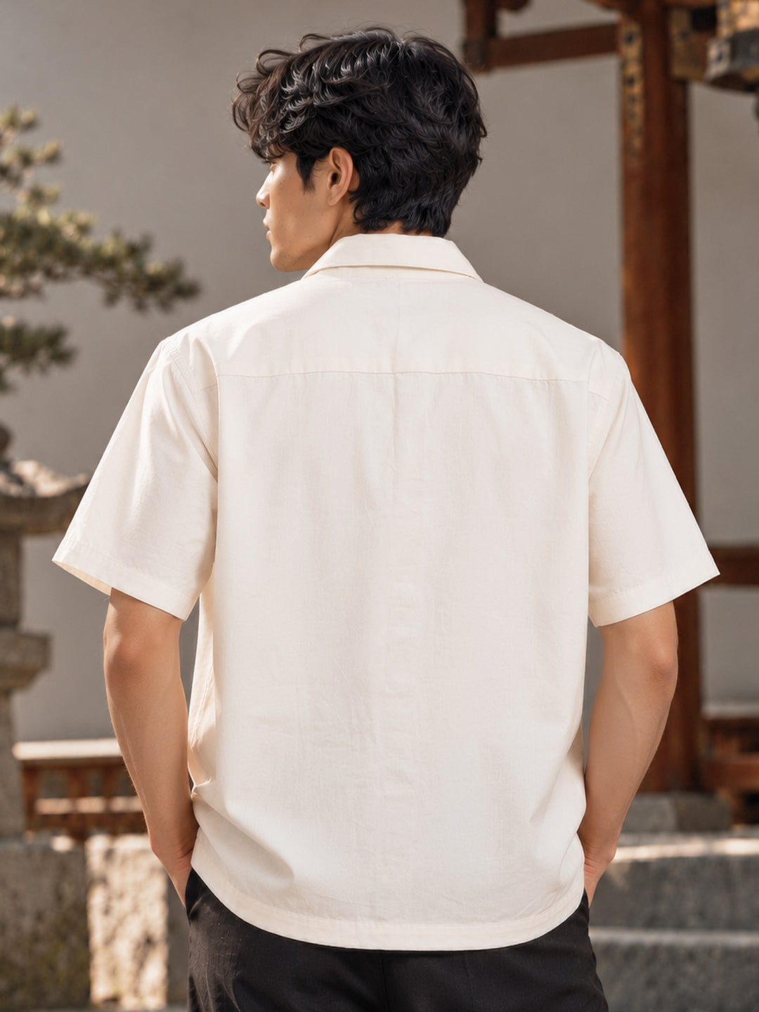 Shrine Landscape Embroidered