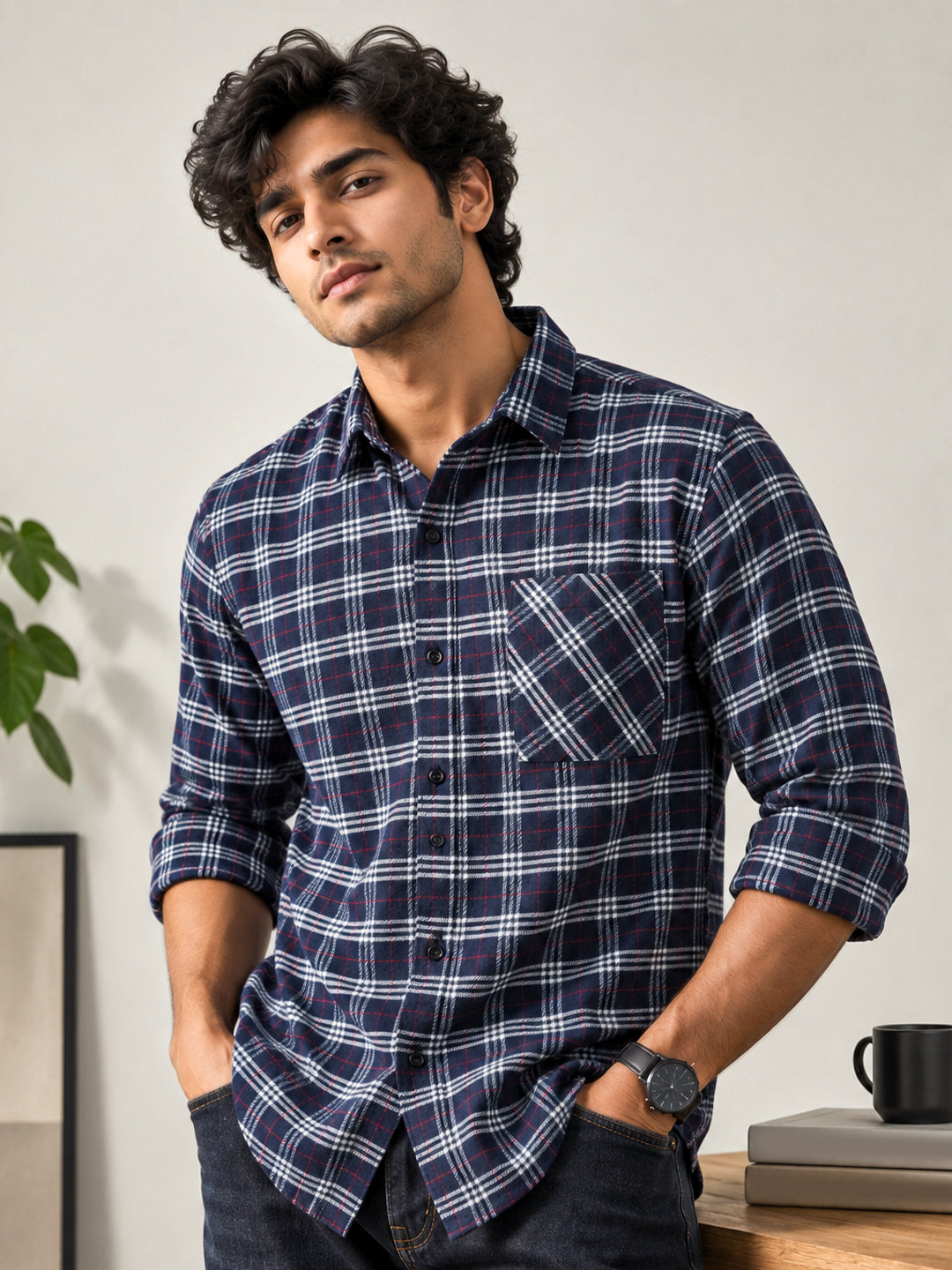 Plaid: Navy Frost