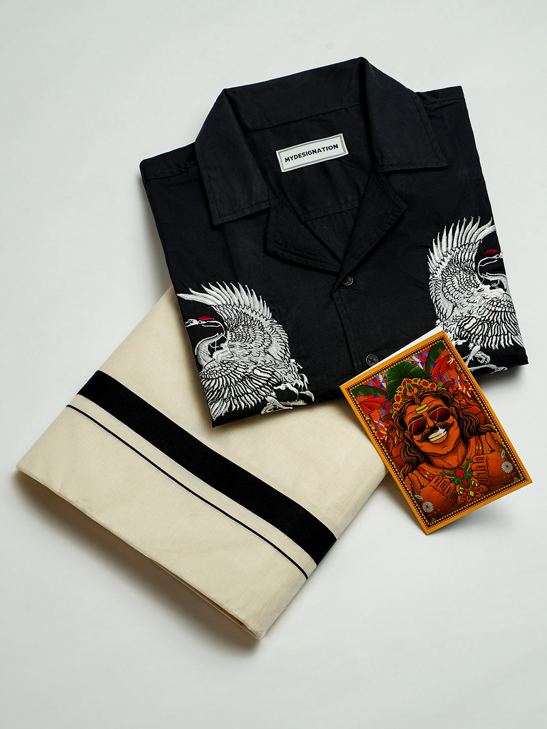 Crane Embroidered Combo