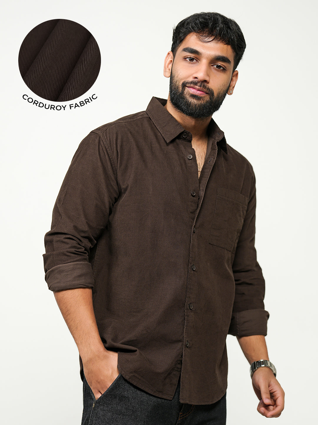 Corduroy Shirt: Brown