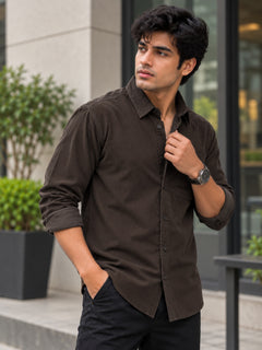 Corduroy Shirt: Brown
