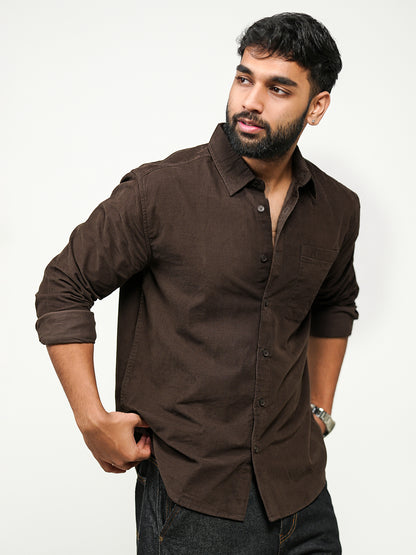 Corduroy Shirt: Brown