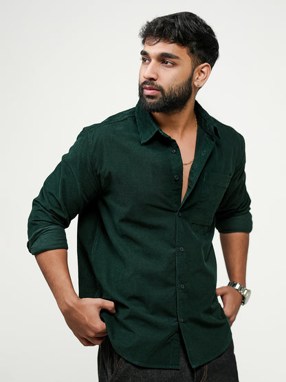 Corduroy Shirt: Evergreen