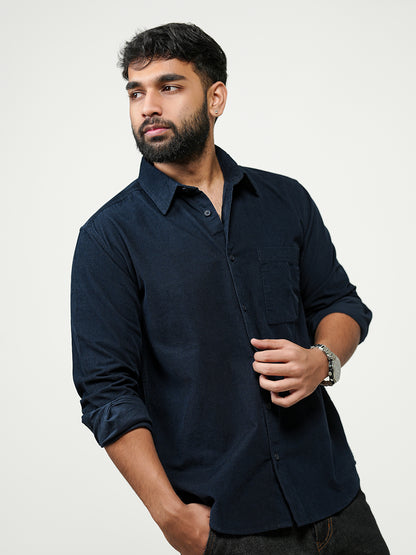 Corduroy Shirt: Navy