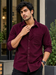 Corduroy Shirt: Wine