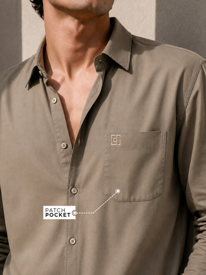 Dark Beige Bamboo Full Sleeve Shirt