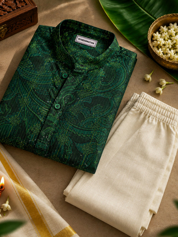 Emerald Paisley Kurta Pant combo