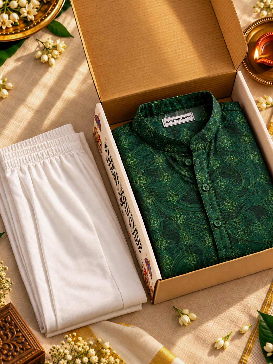 Emerald Paisley Kurta Pant combo