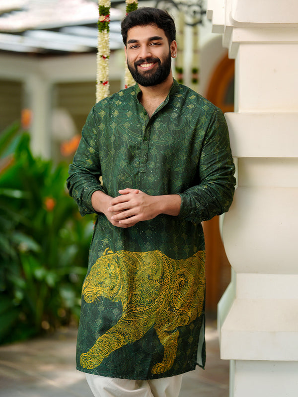 Emerald Paisley Tiger Kurta