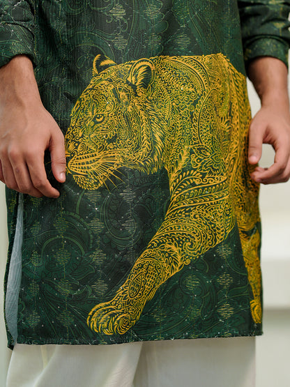 Emerald Paisley Tiger Kurta