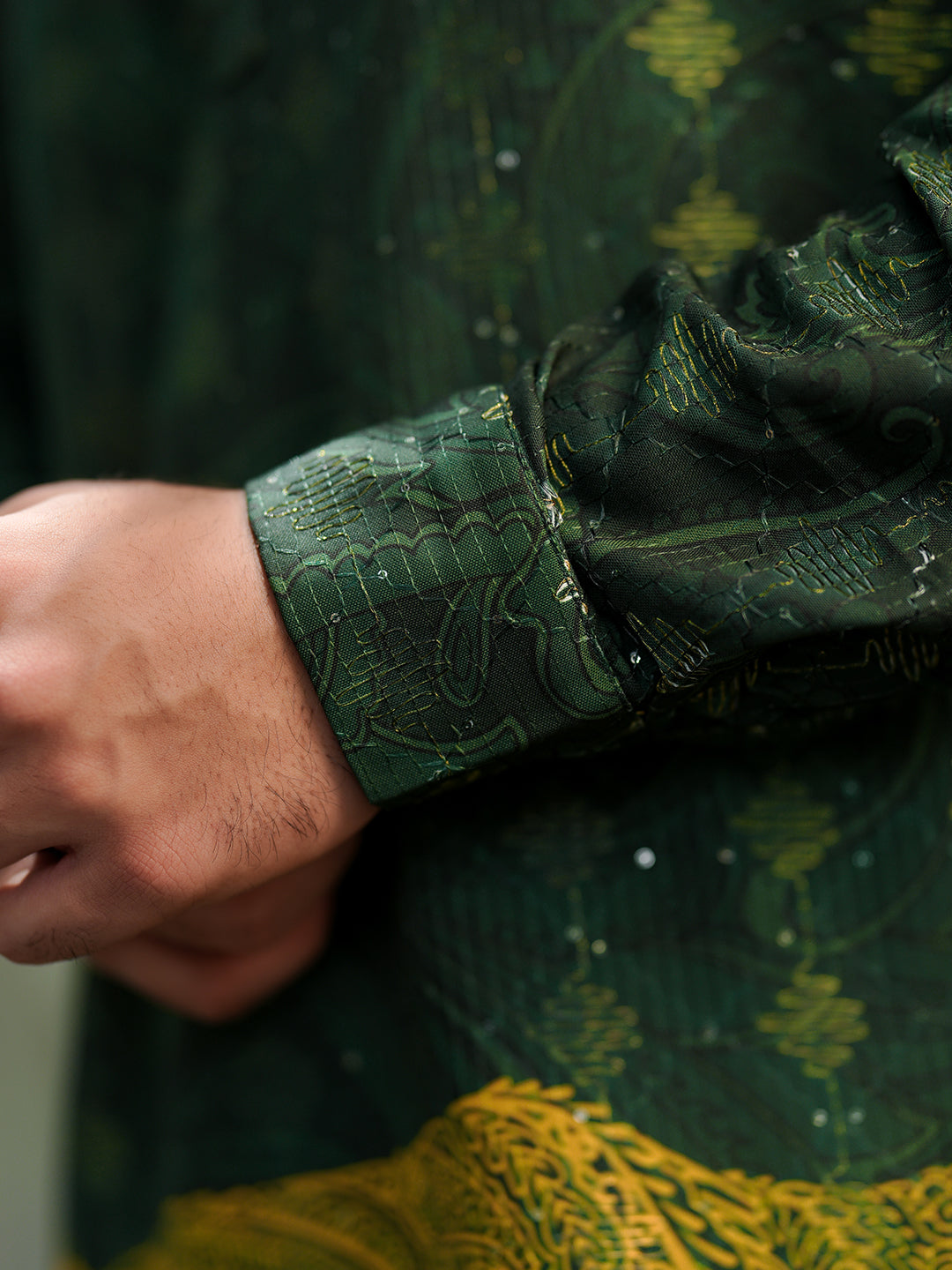 Emerald Paisley Tiger Kurta