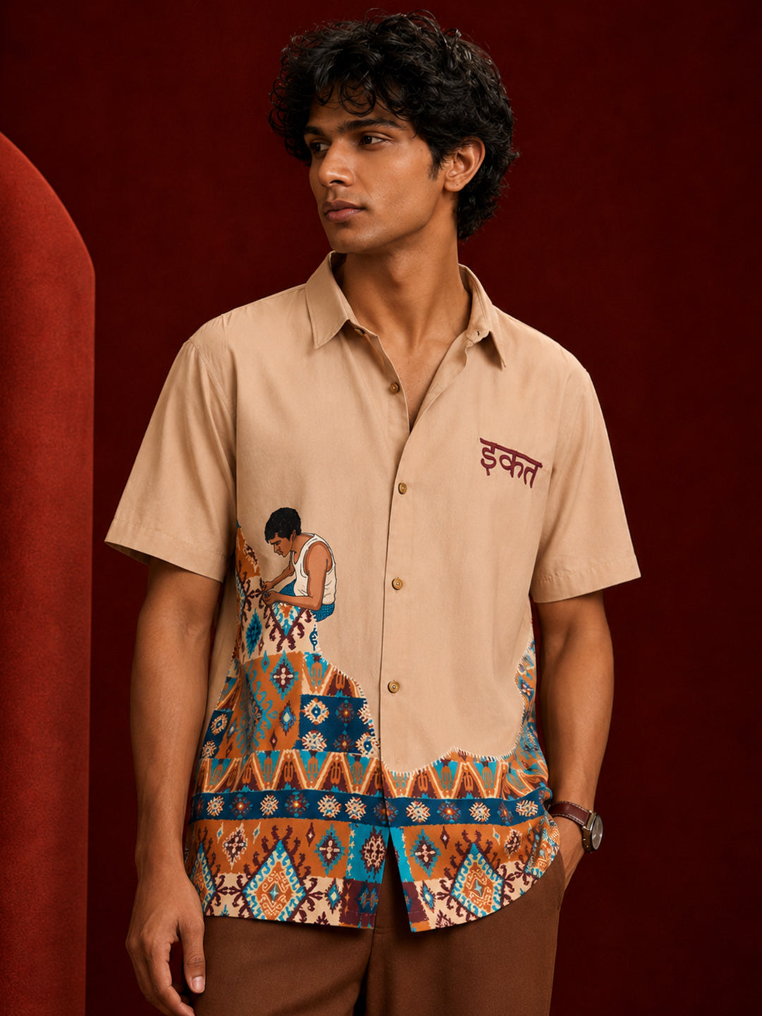 Ikat Embroidered