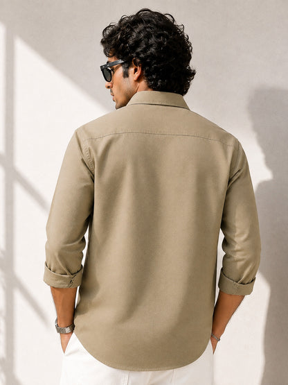 Khaki Bamboo Full Sleeve Shirt