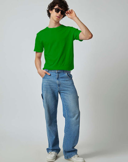 Parrot Green Plain T-shirt - Plain T-shirt | Mydesignation