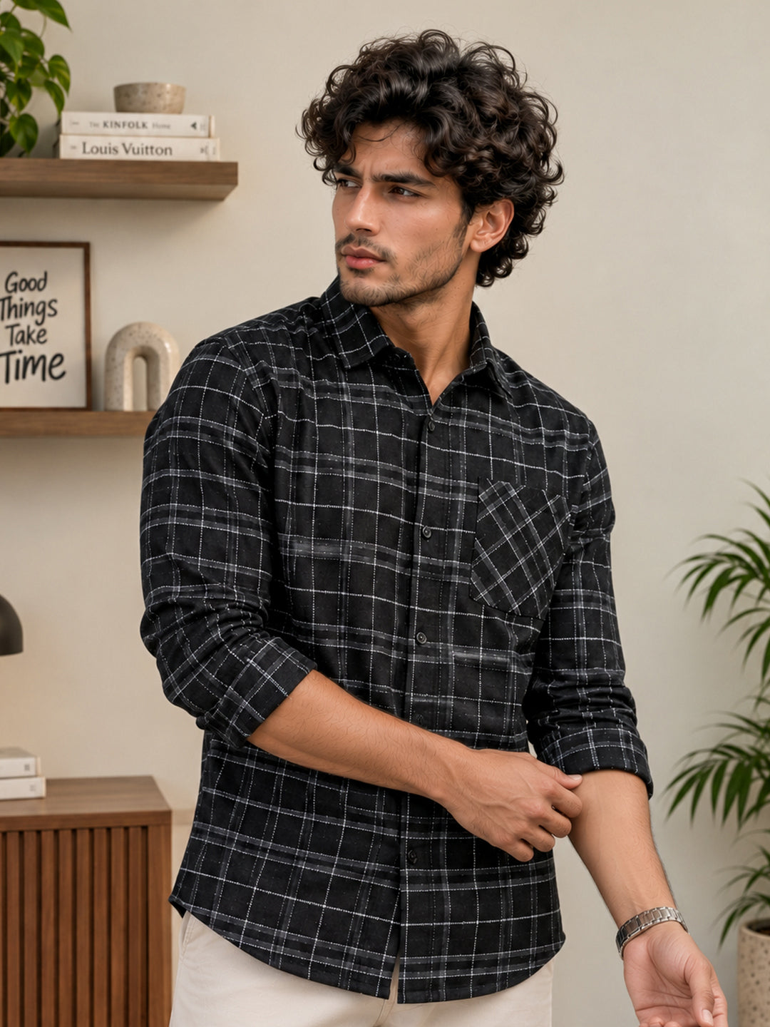 Plaid: Midnight Ivory
