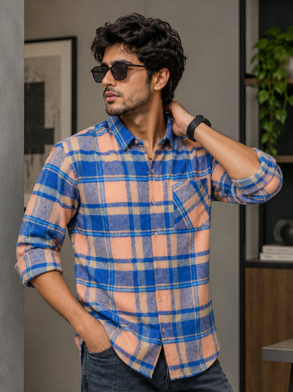 Plaid: Orange Turquoise