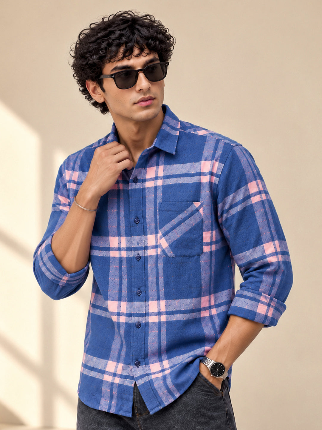 Plaid: Turquoise Peach