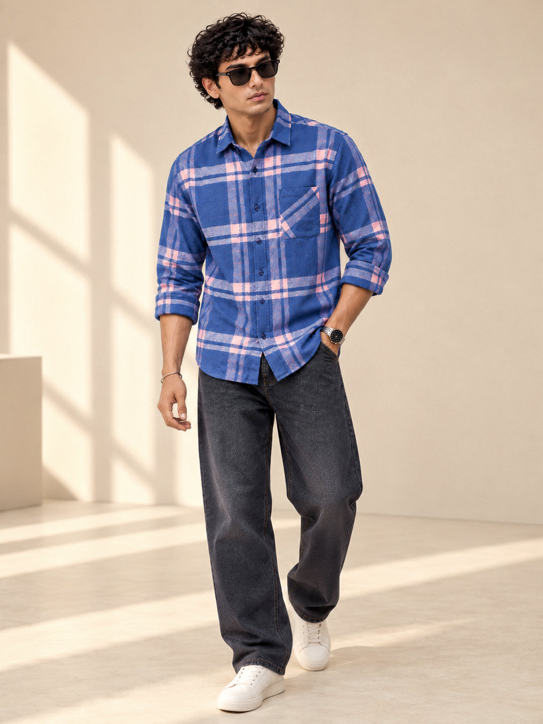Plaid: Turquoise Peach