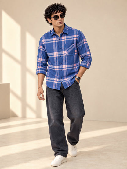 Plaid: Turquoise Peach
