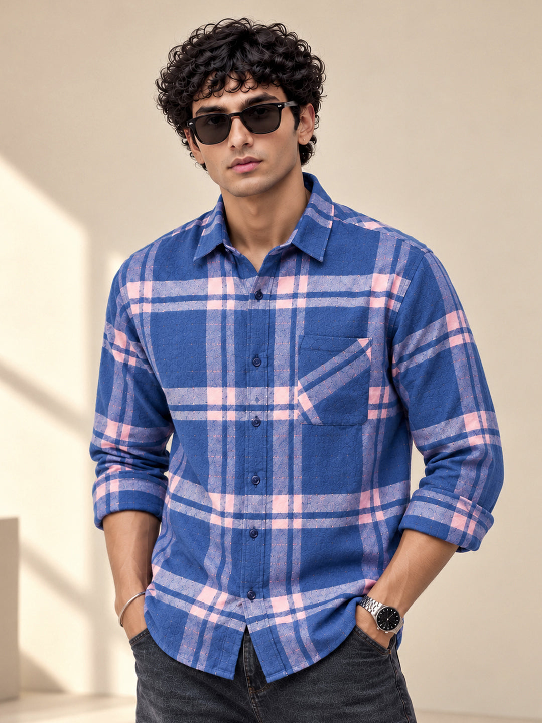 Plaid: Turquoise Peach