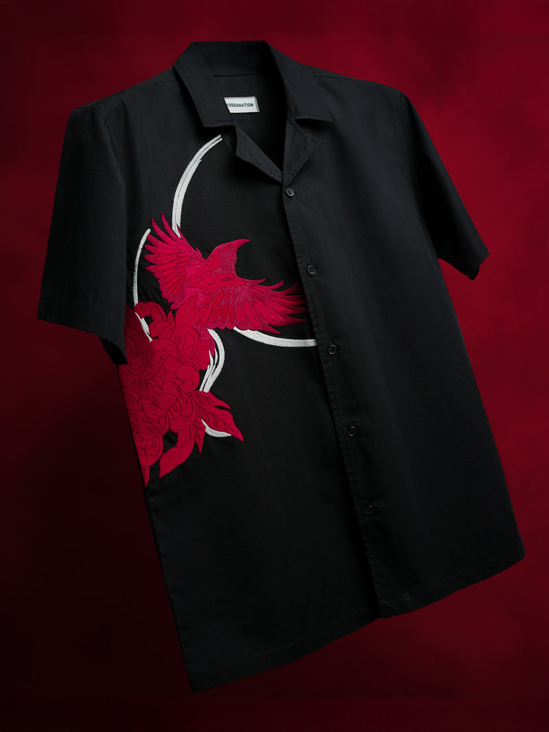 Raven Embroidered | Relaxed Fit | Luxe Cotton Shirt