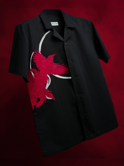 Raven Embroidered | Relaxed Fit | Luxe Cotton Shirt