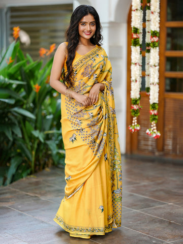 Yellow Floral Saree