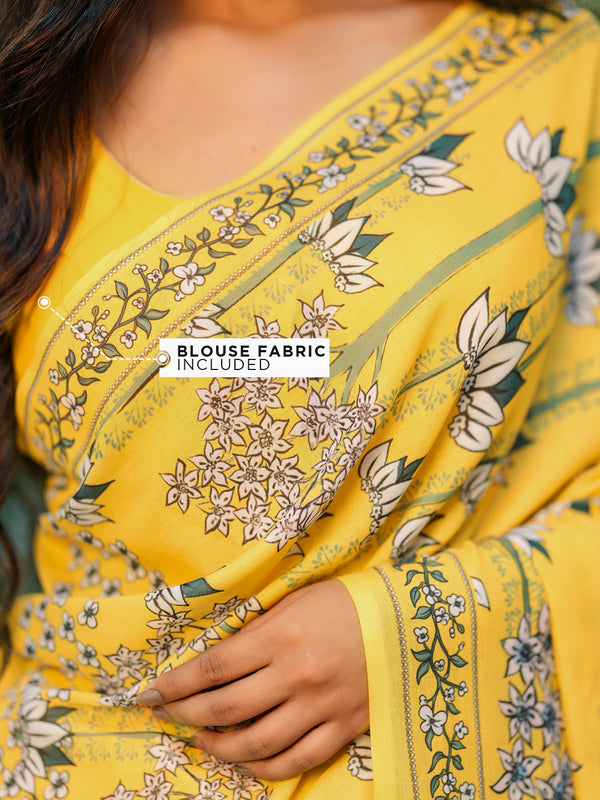 Yellow Floral Saree