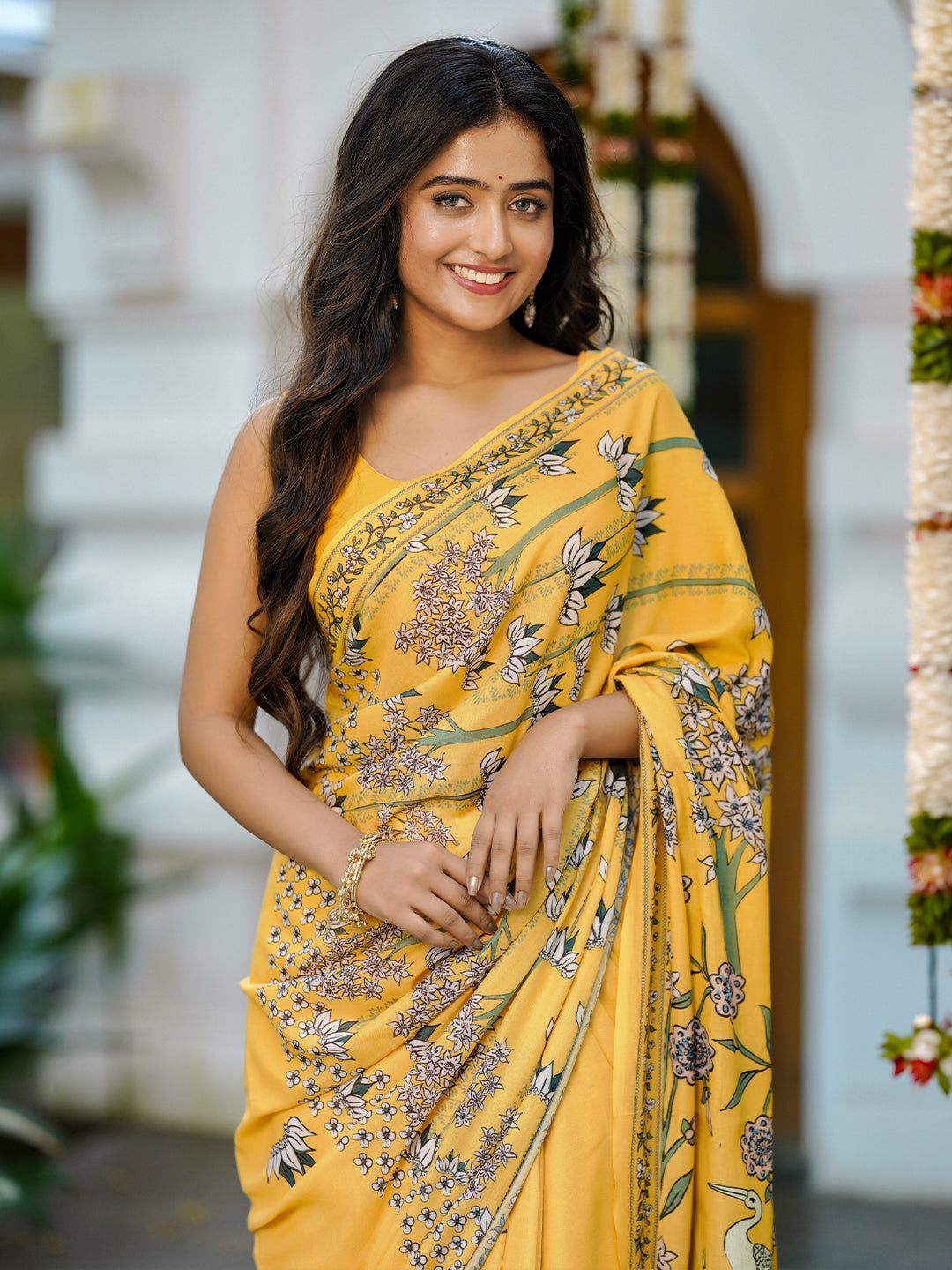 Yellow Floral Saree