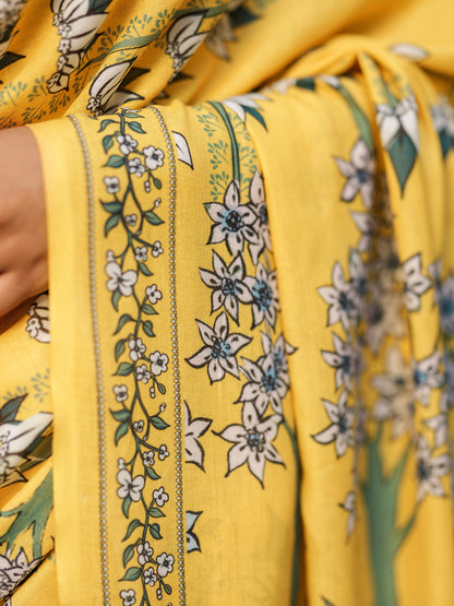 Yellow Floral Saree