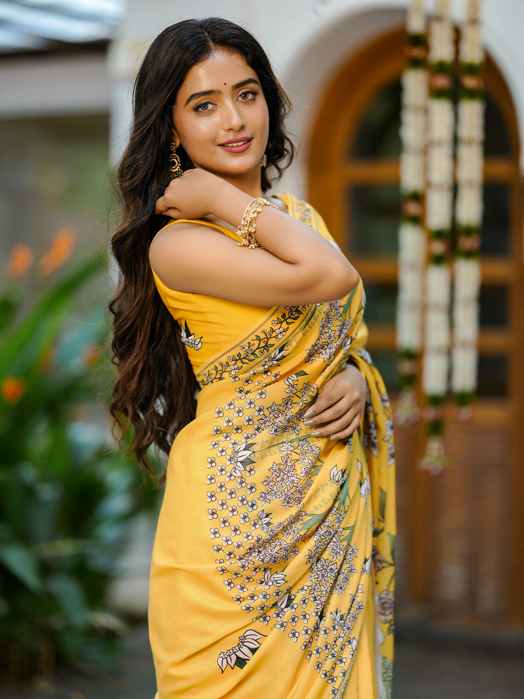 Yellow Floral Saree